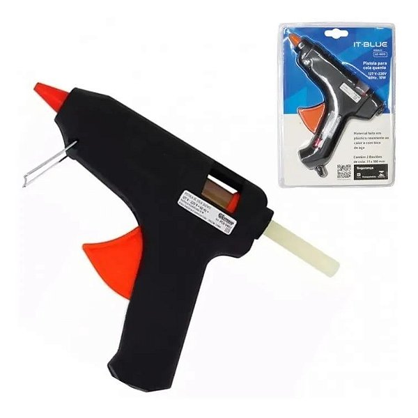 Pistola De Cola Quente Bivolt 12w + 2 Bastões De Cola