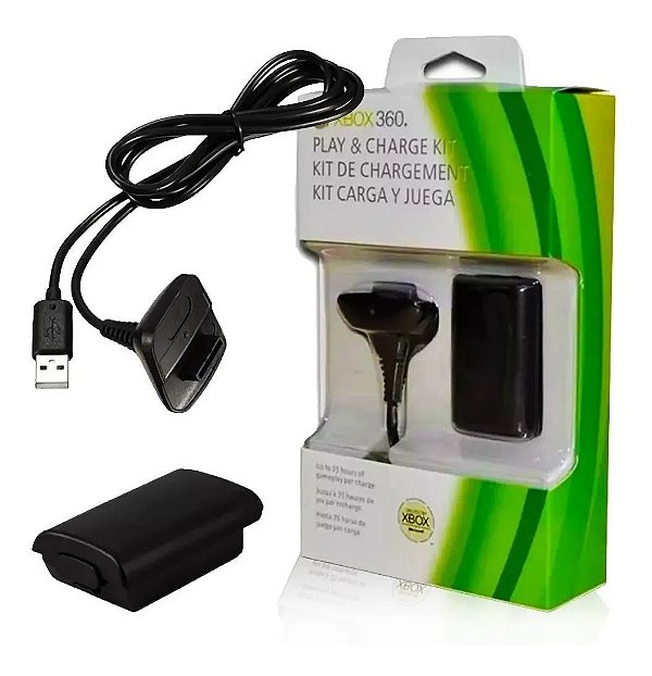 Kit 2 Controle Sem Fio Xbox360 Slim X360 Preto