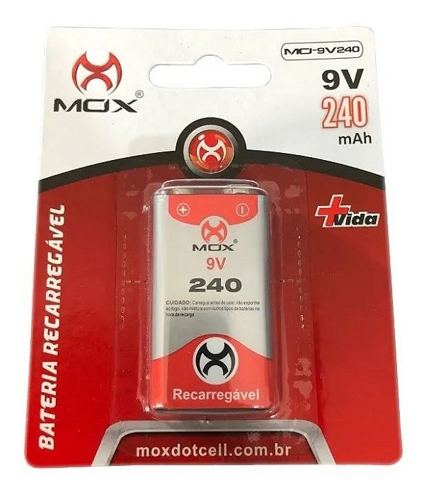Bateria Recarregavel 9v 240 Mah
