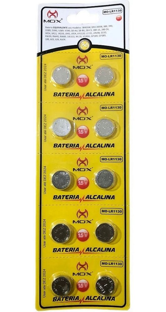 Bateria Pilha Alcalina Lr1130 Cartela 10 Unidades