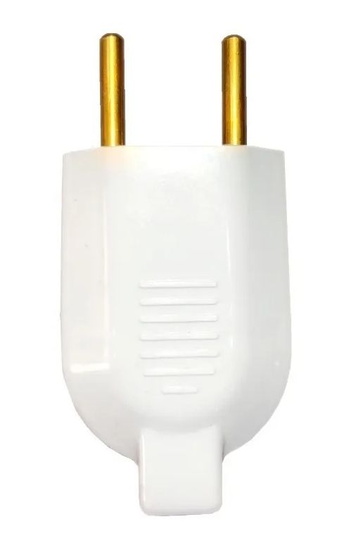 Plug Pino Tomada Macho Branco 2 Pino 10a Padrão Antigo Novo