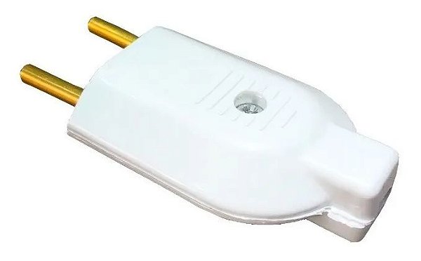 Plug Pino Tomada Macho Branco 2 Pino 10a Padrão Antigo Novo