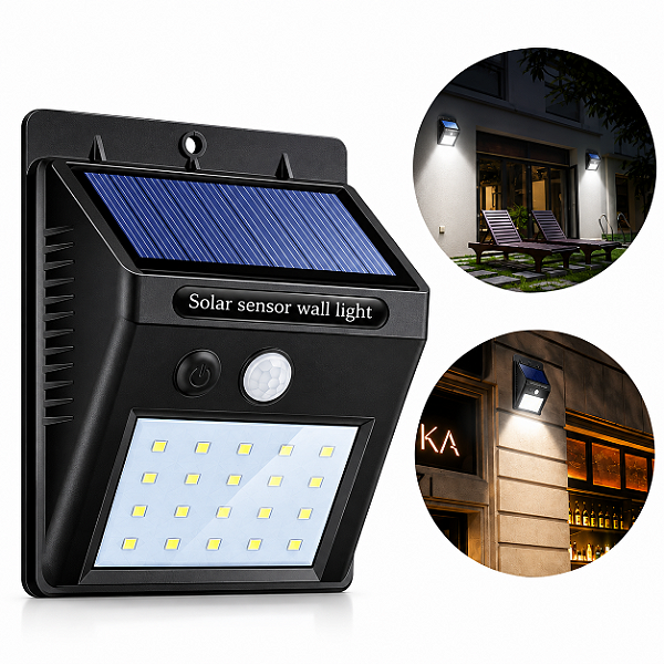 Luminária De 30 Led Sensor De Presença Energia Solar