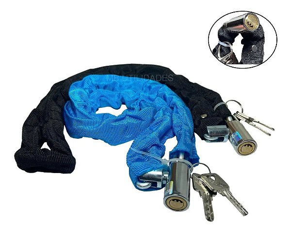 Corrente Cadeado Trava Anti Furto Micha P/ Pneu Bike Moto