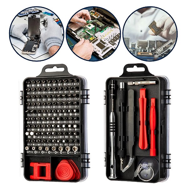 Kit Chaves Precisão 110 Peças Manutenção Celular Notebook
