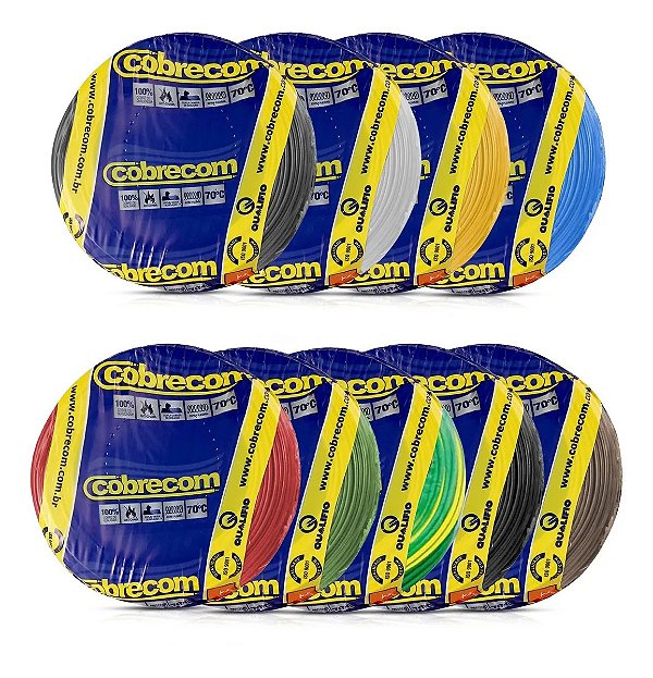 Fio Elétrico Flexível 6mm X 100 Metros Inmetro Cobrecom