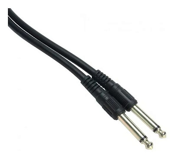 Cabo Guitarra Violão P10 X P10 Macho 5 Metros Preto 5m