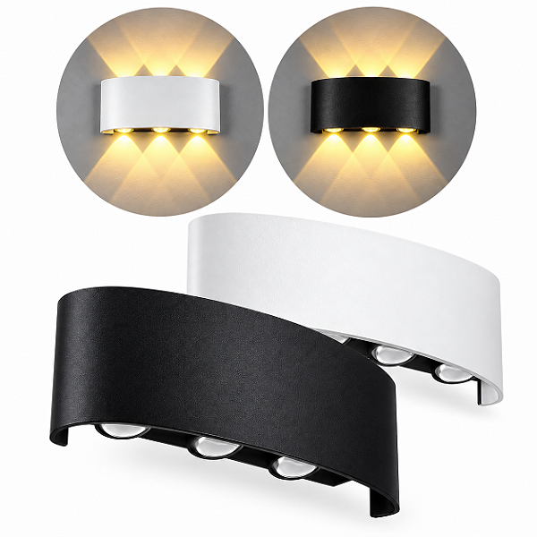 Luminaria Arandela 6 Leds Meia Lua 9w Bivolt