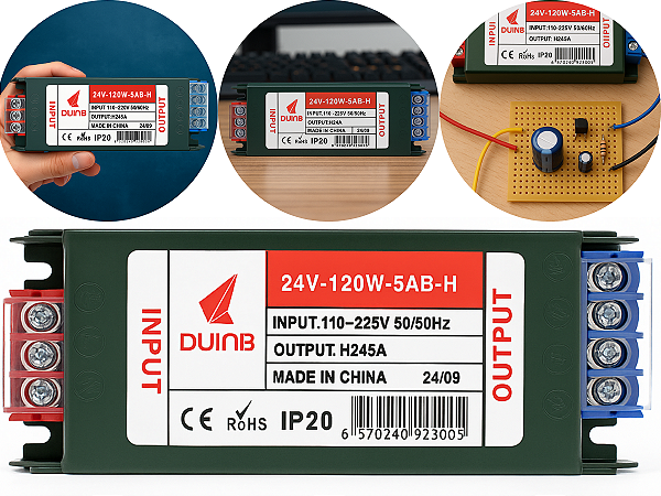 Fonte De Alimentação 24v 5a Modelo Slim Colmeia 120w Bivolt