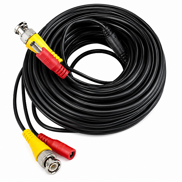 Cabo Para Cftv Pronto Com Conectores Bnc E P4 20 Metros