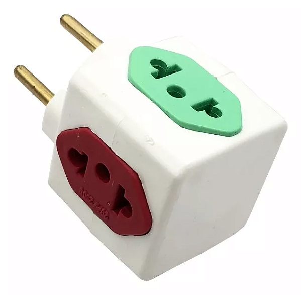 1 Benjamin Adaptador Cubo Colorido Tomada 2 Pinos 10a E 20a