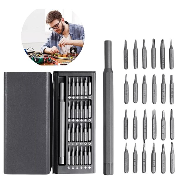 Kit Chaves Precisão Conjunto 25 Em 1 Reparos E Manutenção