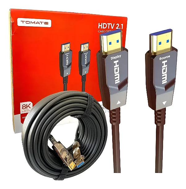 Cabo Hdmi Fibra Óptica 2.1 60hz 3d 48gbps 30 Metros 8k