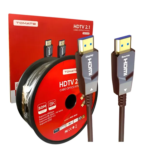 Cabo Hdmi Fibra Óptica 2.1 60hz 3d 48gbps 100 Metros 8k