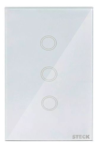 Interruptor Inteligente Wifi 3 Botoes Touch Branco Smarteck