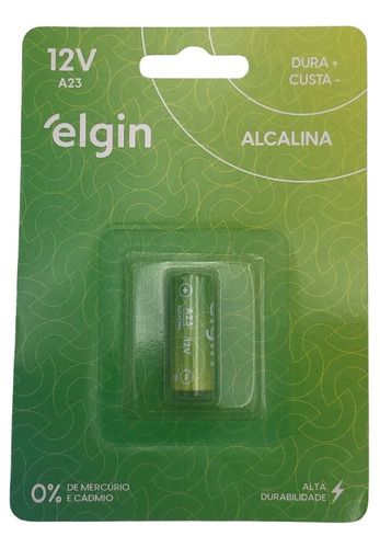 Pilha Bateria A23 Elgin 12v 23a Alcalina 1 Cartela C/ 1 Peça