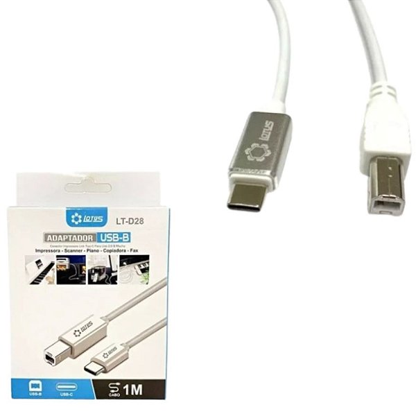 Cabo Usb Tipo C Para Usb B Macho Impressora, Piano,fax Lotus