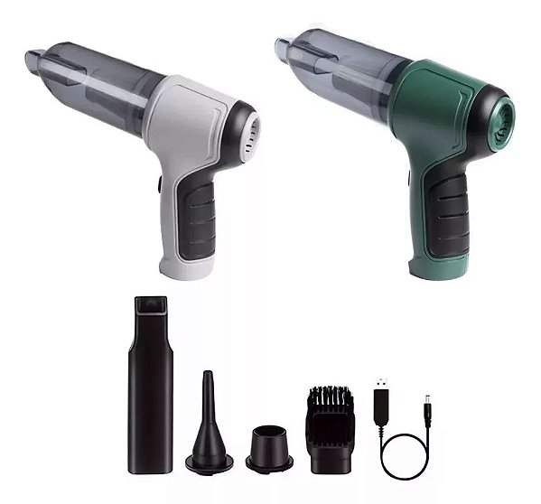 Mini Soprador Aspirador De Pó Usb Portátil 3 Em 1 - Verde