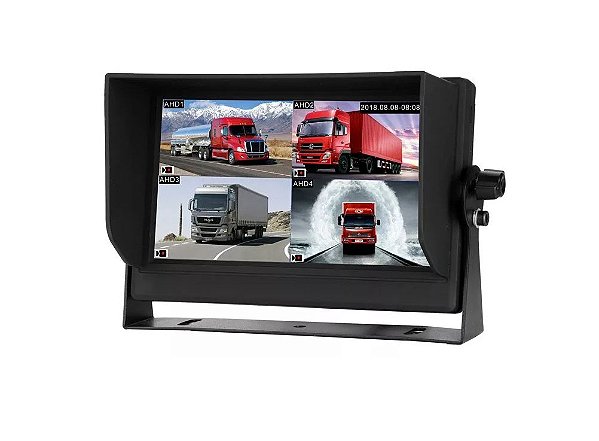 Monitor Veicular 7 Polegadas Ahd Para 4 Cameras C/ Gravação