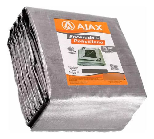 Lona Encerado Polietileno 4x3 Prata 300 Micras Blackout Ajax