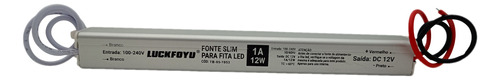 Fonte Chaveada Slim Driver Para Perfil Fita Led 12v 1a 12w