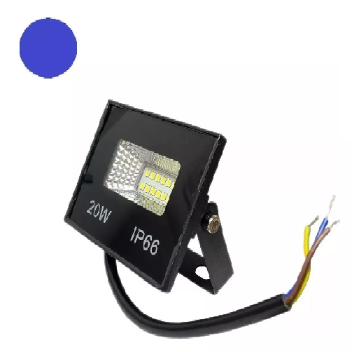 Mini Refletor Smd Led Azul 20w Holofote Prova D'água Bivolt