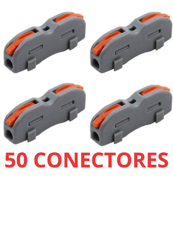 50 Conector Emenda Isolante Derivação Sem Solda 1x1 Vias