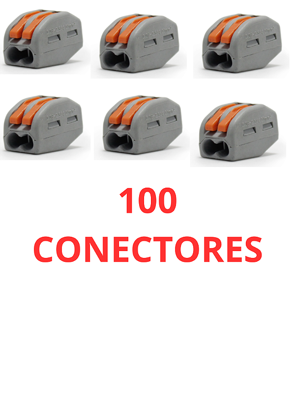 100 Conector Emenda Isolante Derivação Sem Solda 2 Vias