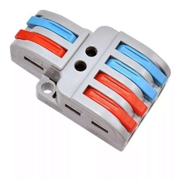 WAGO Conector Emenda Isolante Derivação Sem Solda 2x4 Vias