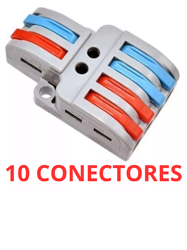 10 Conector Emenda Isolante Derivação Sem Solda 2x4 Vias