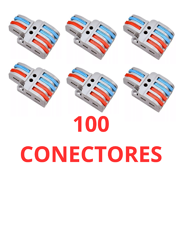 100 Conector Emenda Isolante Derivação Sem Solda 2x4 Vias