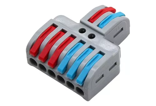 WAGO Conector Emenda Isolante Derivação Sem Solda 2x6 Vias