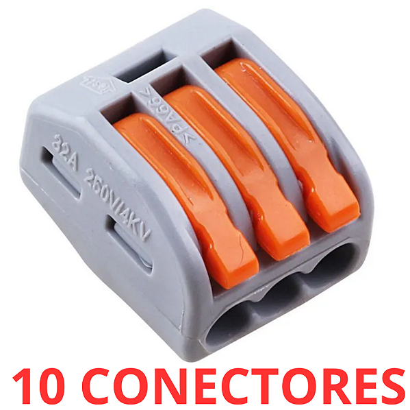10 Conector Emenda Isolante Derivação Sem Solda 3 Vias
