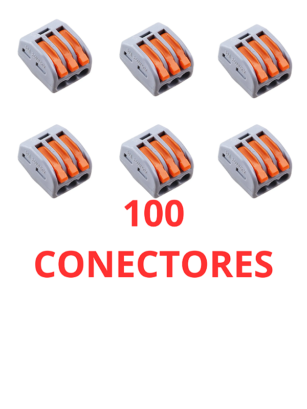 100 Conector Emenda Isolante Derivação Sem Solda 3 Vias
