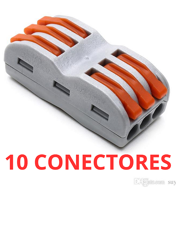 10 Conector Emenda Isolante Derivação Sem Solda 3x3 Vias