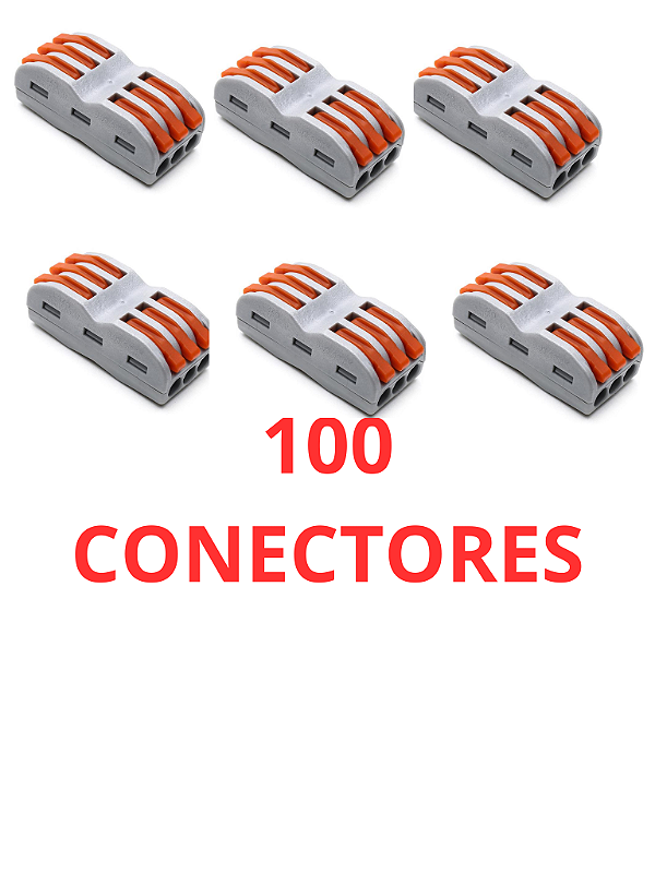 100 Conector Emenda Isolante Derivação Sem Solda 3x3 Vias