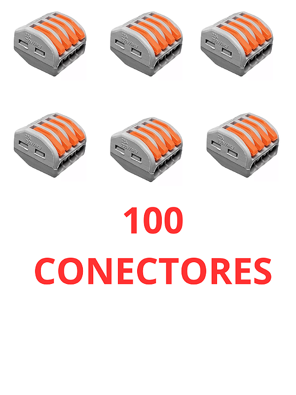 100 Conector Emenda Isolante Derivação Sem Solda 4 Vias