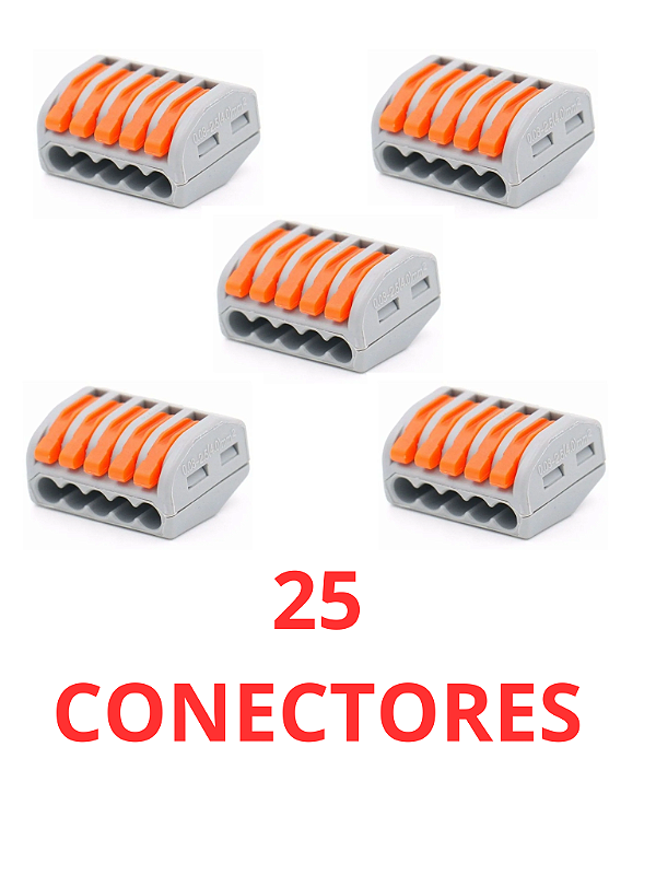 25 Conector Emenda Isolante Derivação Sem Solda 5 Vias
