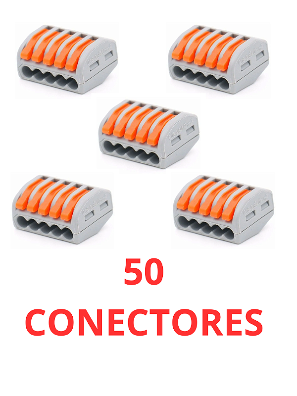 50 Conector Emenda Isolante Derivação Sem Solda 5 Vias