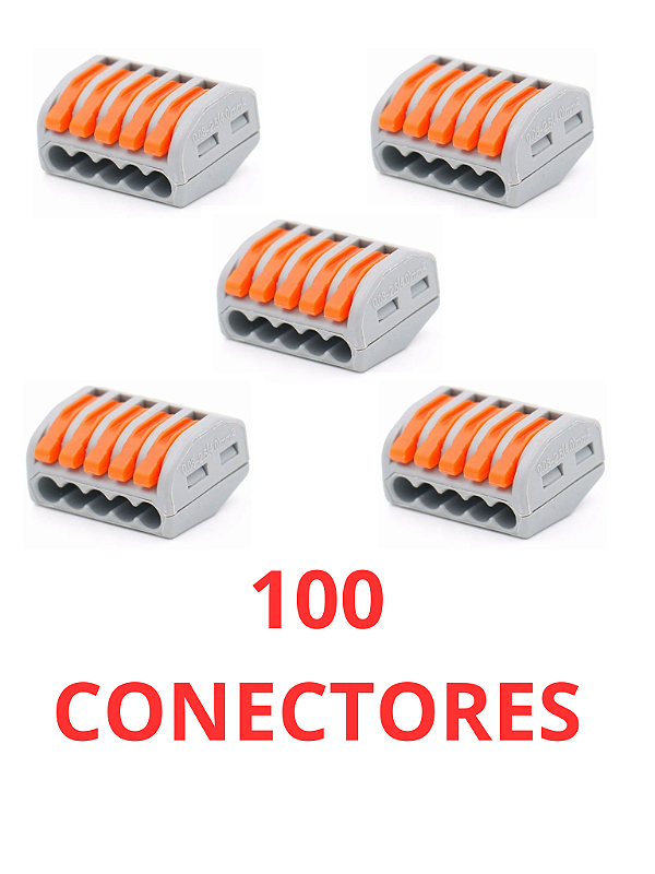 100 Conector Emenda Isolante Derivação Sem Solda 5 Vias