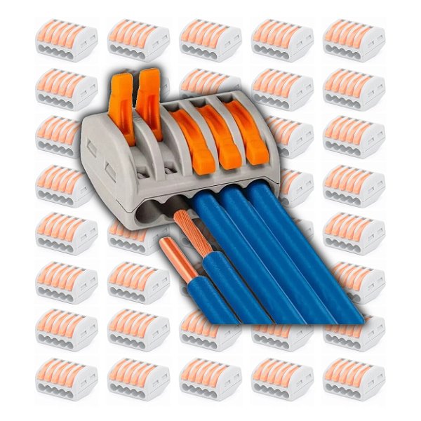 Kit 200 Conector Emenda Isolante Derivação Sem Solda 5 Vias
