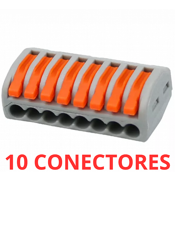 10 Conector Emenda Isolante Derivação Sem Solda 8 Vias