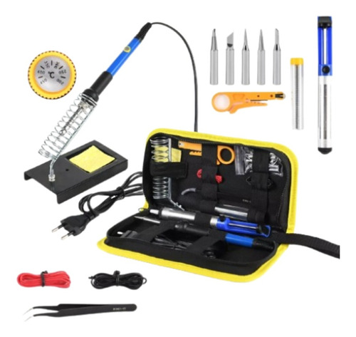 Kit Ferro Solda Tubete Estanho C/ Resina Sugador Solda 110v