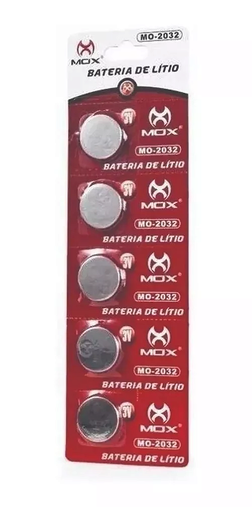 Cartela Bateria Mox Cr2032 3v Cartela Com 05 Unidades