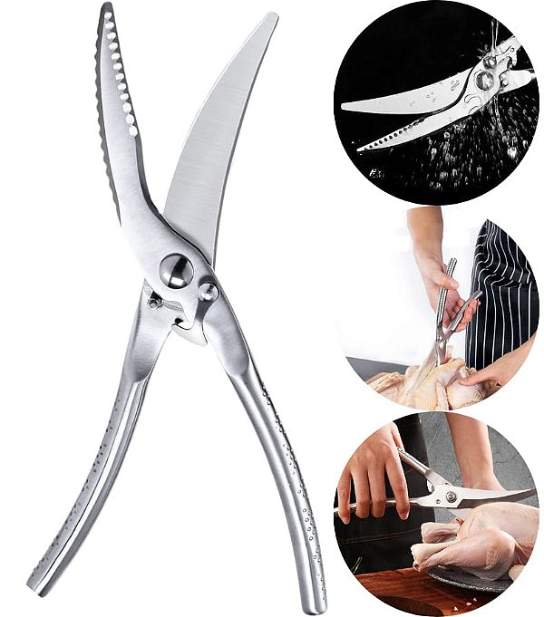 Tesoura De Cozinha Multifuncional P/ Cortar Osso Peixe Carne