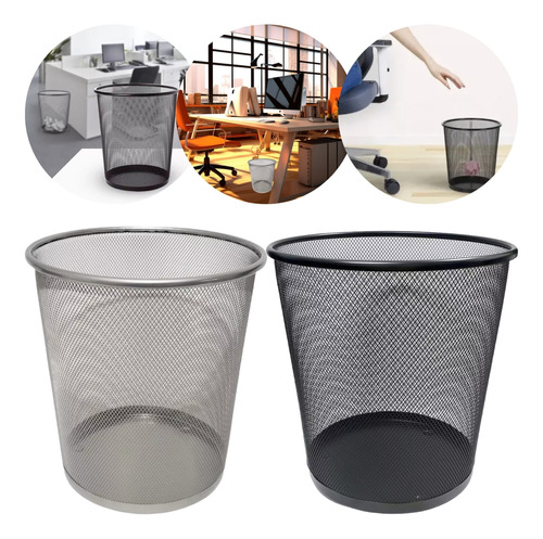 Lixeira Redonda Aramada Moderna Escritório Sala Cozinha 10l