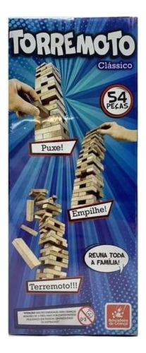 Jogo Torremoto Clássico 54 Peças Brincadeira De Criança
