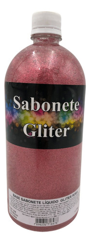 Base De Sabonete Liquido Cristal C/ Glitter Rosa 1 Litro