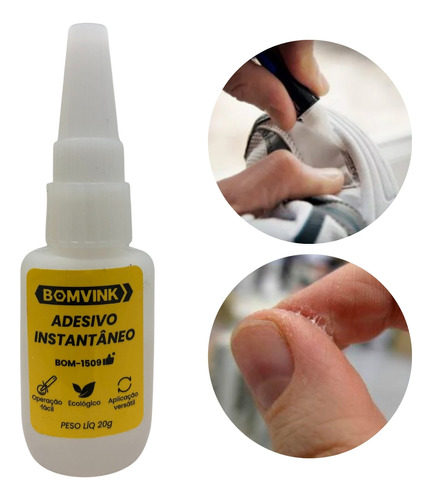 Super Cola Instantânea Adesivo Ceramica Couro Madeira Vidros