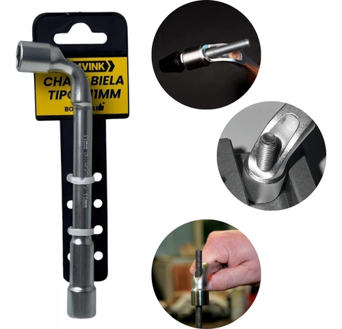 Chave Biela Tipo L De 11mm Vazada Com Furo Passante